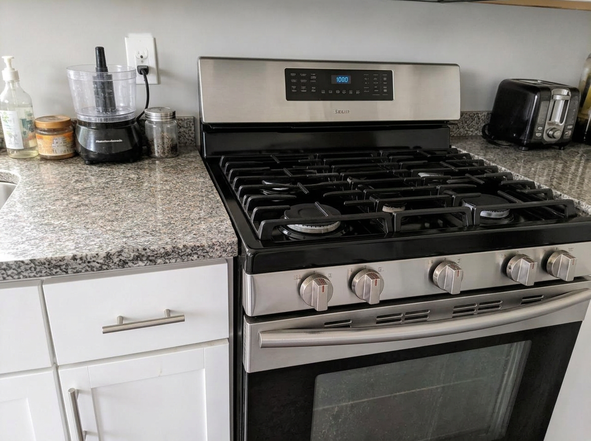 The same kitchen range spotless and polished after A2D detailing