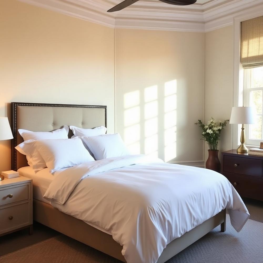 Guest bedroom reset with crisp hotel-fold linens